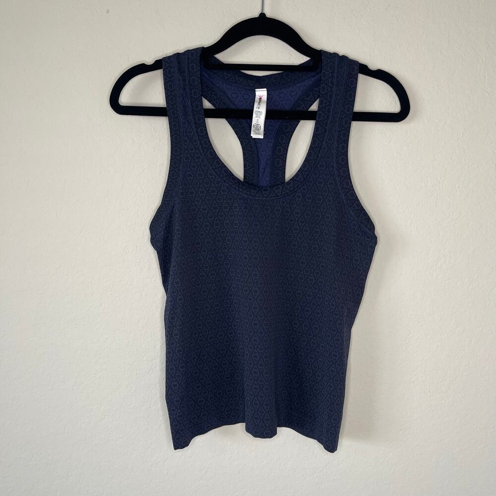 Athleta Seamless Racerback Tank Top Purple Geometric Print - Size XS